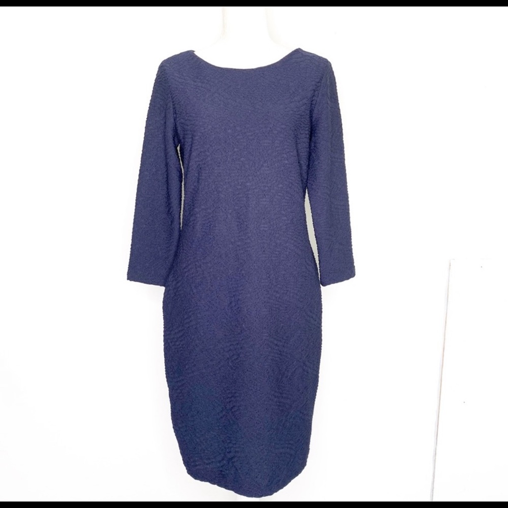 Calvin Klein 3/4 Sleeve Textured Sheath Dress